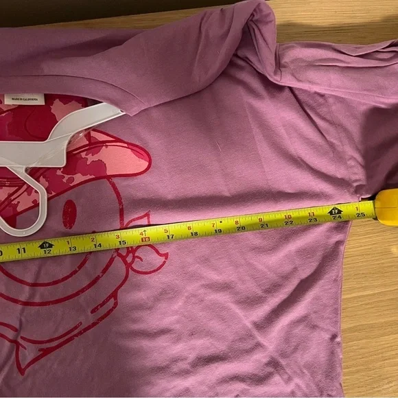 Cowboy smiley face womens oversized tee pink size L - Picture 8 of 8